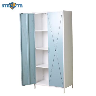 China Portable Wardrobe Bedroom Furniture Metal Locker Cabinets Storage Cabinet Box for sale