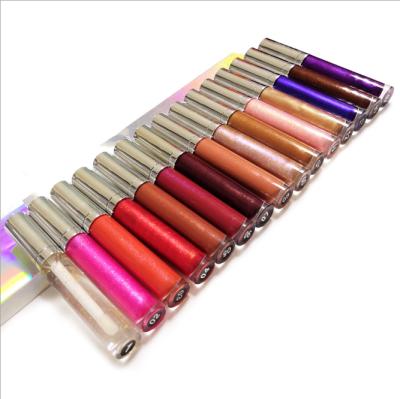 China New Arrival 26 Colors Waterproof Labels Cosmetics Custom Makeup Products Lip Gloss With Black Packaging Boxes for sale