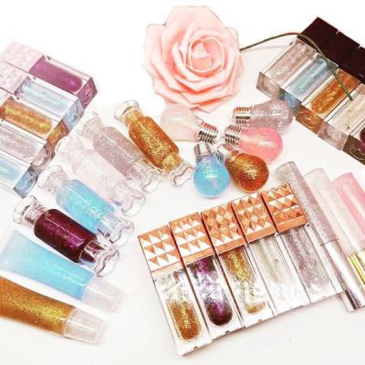 China Waterproof New Products Waterproof Custom Logo Glitter Lip Gloss Packaging Tube Lip Gloss for sale