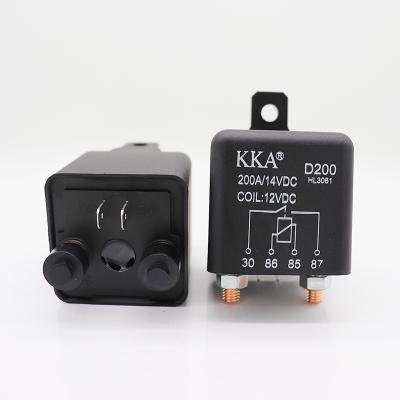 China AgSnO2 KKA-D200 200A Automotive Relay 12V 2.4W , Heavy Duty Car Starter Relay For Car Truck Boat Engine Power Start / Preheat for sale