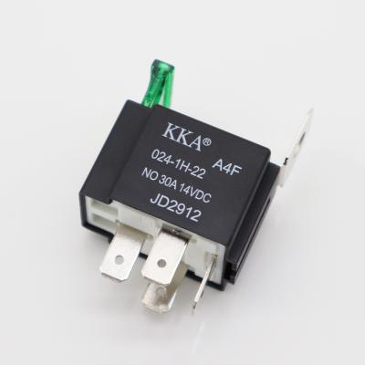 China AgSnO2 KKA-A4F 30A Automotive fused relay 24V 4 pin, with metal bracket, JD2912 car relay for sale