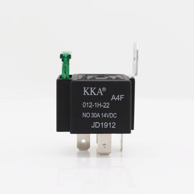 China AgSnO2 KKA-A4F 30A automotive fuse relay 12V 4 pin, with metal bracket, JD1912 car relay for sale