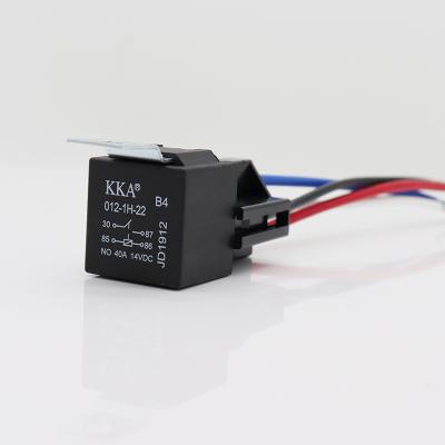 China AgSnO2 KKA-B4 40A 12V 4pin universal automotive relay and harness kit, with metal bracket, JD1912 car relay for sale