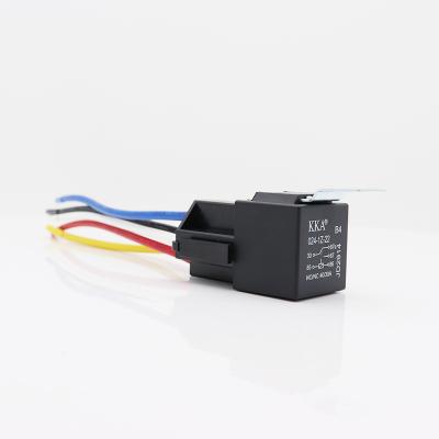 China AgSnO2 KKA-B4 40A 24V 5pin universal automotive relay and harness kit, with metal bracket, JD2914 car relay for sale