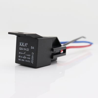 China AgSnO2 KKA-B4 40A 24V 4pin universal automotive relay and harness kit, with bracket, JD2912 car relay for sale