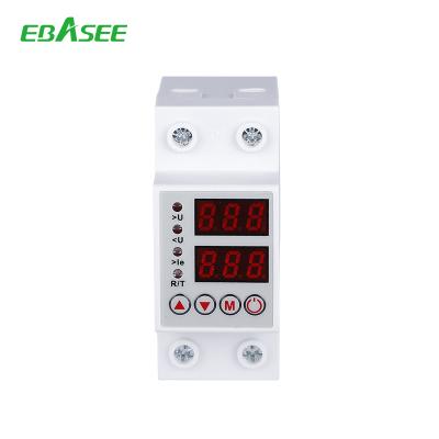 China JIW 1-63A Digital Relay Adjustable Automatic Delay Over And Under Voltage Protector for sale