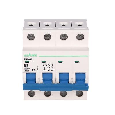 China EBASEE mini mcb 6KA 63 amp manufacturer EBS6BN mcb circuit breaker for sale