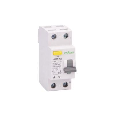 China High Quality Plastic Silver Copper RCD 10ma 30ma 100ma 300ma 6ka 2 Pole High Quality Rccb for sale