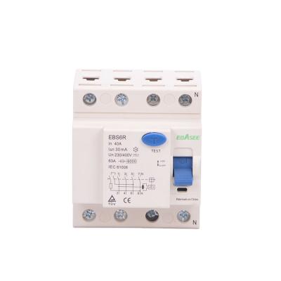 China Series 50A 63A ac two amp EBS6R four types poles rccb circuit breaker price for sale