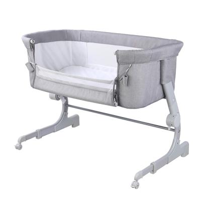 China Modern Portable Adjustable Waist Folding Baby Crib Sleeping Cradle Bed Baby Crib Bedside Sleeper Bed for sale