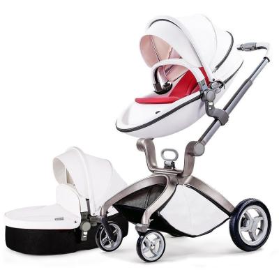 China High landscape fashion PU leather baby stroler push chair egg shaped baby carriage pram children cart for sale