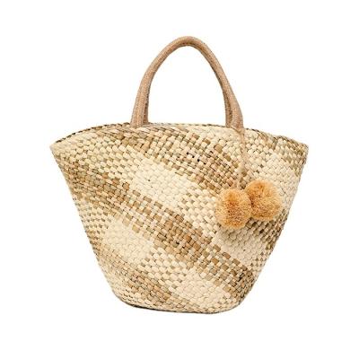 China Fashion wovean flower ladies handbag large capacity bucket bag women hand tote bags China bag factory for sale