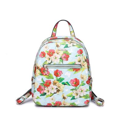 China 2020 Luxury Anti-theft Printed Women Handbags Fashion Flower PU Leather Shoulder Bags Ladies Outdoor Backpack for sale