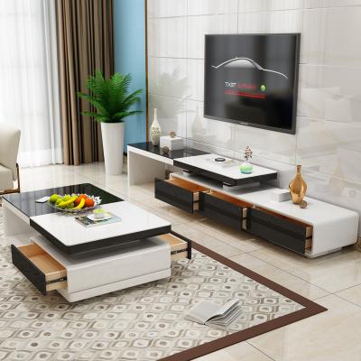 China Factory New Living Room Wholesale Adjustable Classic Tempered Glass Top Center Coffee Table (The Other) for sale