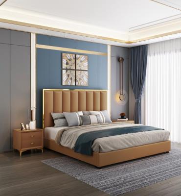 China Wholesale Adjustable Modern Simple Modern Classic Queen King Beds Italian Furniture Bedroom Bed Factory Double Leather Beds(Others) for sale