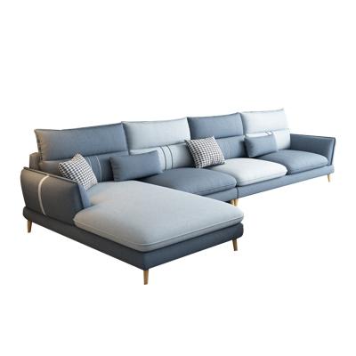 China Simple modern living room furniture L shape detachable Nordic fabric sofa cover can be dismantled wash sofa set for sale