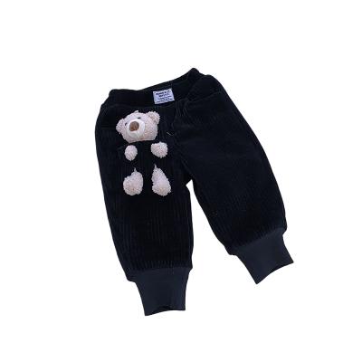 China Color Fade Proof Bear Logo Kids Pants Breathable Sports Boys Casual Long Pants for sale