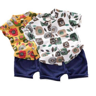 China HOT sale anti-shrink child clothes casual shirt and pants two pieces baby clothing set for summer wear for sale