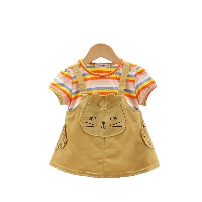 China Anti-wrinkle children's clothing girl girl's cute slope lapel dress baby clothes new 2021 new 2021 lapel cute dress slope for sale