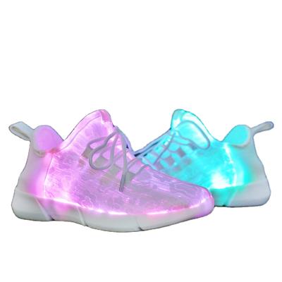 China Fashion Trend Men USB Charging Led Sport Dance Shoes Fiber Optics Luminous Electronic Flashing Sneaker for sale