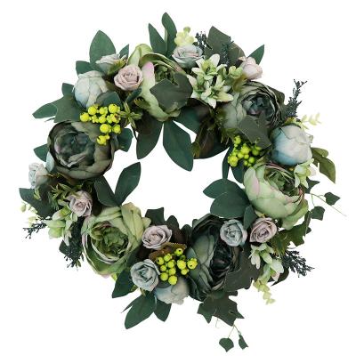 China High Qulity 100% Silk Handmade Faux Eucalyptus Eucalyptus Garland Leaves Vines Handmade Garland Greenery Wedding Backdrop for sale