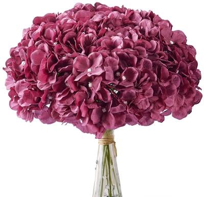 China Home.Party.Restaurant.Bar.Hotel.Wedding 5pcs Silk Hydrangea Flower Heads Blush Full Stems Artificial Hydrangea Flowers For Wedding Party Home Store for sale