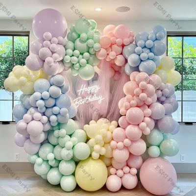 China 233pcs/248pcs Party Decoration Lined Maca Garland Arch Kit Blue Yellow Green Baby Shower Wedding Decoration Macaron Balloon Birthday Party for sale