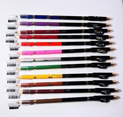 China waterproof eyeliner, double side soft multiple color eyeliner with sharpener normal size for sale