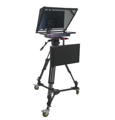 China 21 inch Dual Screen Studio Teleprompter with PTZ Caster Tripod and Wireless Remoter for sale