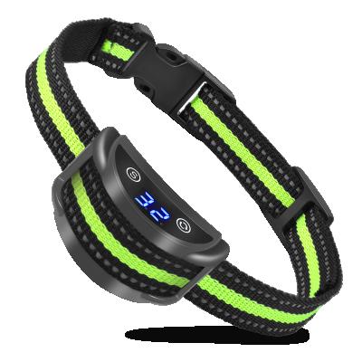 China LED Design Self Defense Electric Shock Bark Viable High Voltage Digital Dog Collar Anti Rechargeable With Vibration And Noise for sale