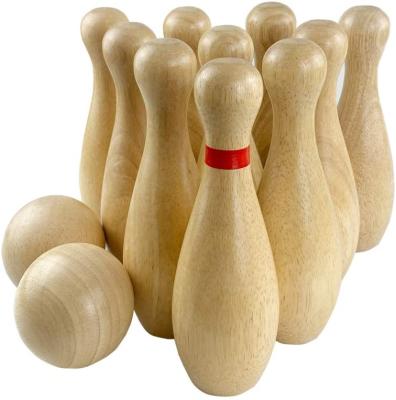 China Indoor Game/Fun Family Game Outdoor Game/Wooden Rolling Bowling Ball for Kids Adults with 10 Wooden Pins 2 Balls with Carry Bag for sale