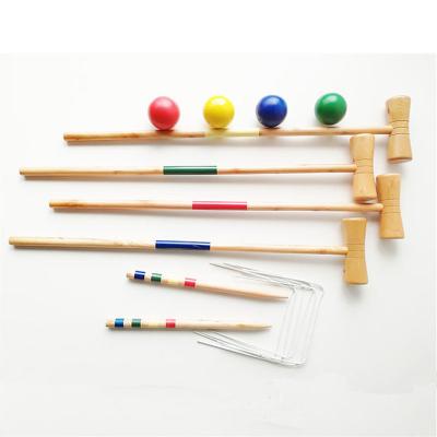 China Indoor Play & Manufacturer Cheaper Croquet Outdoor Game Set with Wooden Mallets, Colorful Balls (4~6 Players) for sale