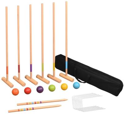 China Indoor Croquet Set/Outdoor Game Outdoor Game Premium Classic Rubber Wooden Game Set Six Players Fits For Adults &Kids for sale