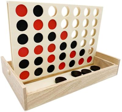 China Indoor Game/Family Fun Classic Toys Outdoor Game Wooden 4 In A Row Four Games In A Row 4 Row Wooden Board Games For Kids for sale