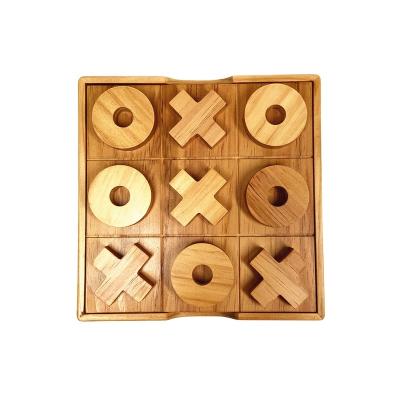 China Classic Outdoor Game Tac Toe Naughts Wooden Tic/Indoor Game and Cross Family Games Gifts Home Decor for sale