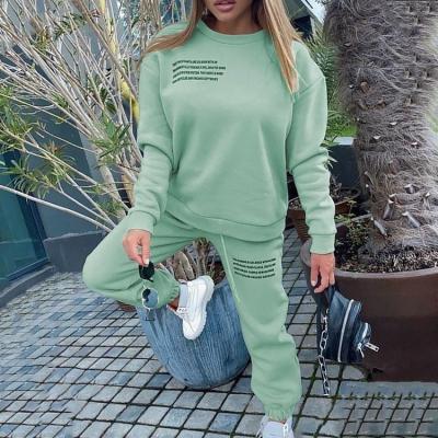 China Sustainable Sports Suits Oversized Hoodies Women Fitness Two Piece Set Sweatshirts Autumn Women Polyester Sweat Suits Jogging Tracksuits Gym for sale