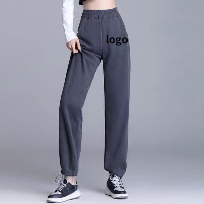 China Viable Fall 2021 Women Clothes Custom Logo Painted Womens Pants And Trousers Stacked Sweatpants for sale