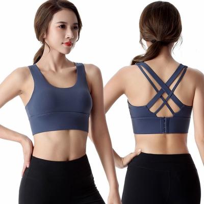 China Wholesale Sweat-Wicking Gather Yoga Sports Bra Women Gym Fitness Wear Backless Sports Bra for sale