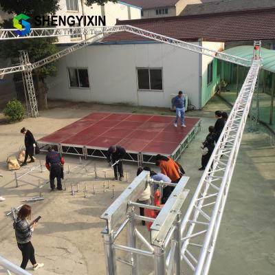 China 400kg/Sqm Bearing Capacity 18mm Thickness Glass Stage Platform Easy Assemble Stage Portable Aluminum Stage/ Stage for sale