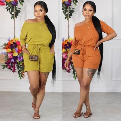 China New Arrival QUICK DRY Fashion Summer Solid Color Sexy Casual Loose Long Sleeve Shirt+Shorts 2 Pieces Sets Suits Women Elegant Clothing for sale