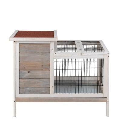 China Hot Selling Breathable Wooden Hutch For Indoor Outdoor With 2 Story Wooden Bunny Cage Pet House for sale