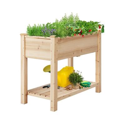 China Modern 2 Tier Raised Garden Bed Planter Box With Legs For Flower / Herb Vegetable for sale