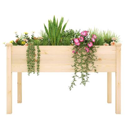 China Modern Outdoor Raised Garden Bed Elevated Wooden Planter Box Stand With Legs For Vegetables, Flowers for sale