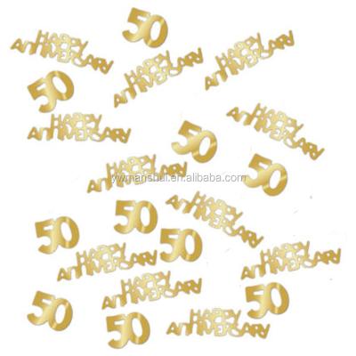 China 50th Birthday Confetti Waterproof Gold Glitter Confetti Table Decorations for 50th Birthday Wedding Party Decoration for sale