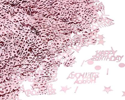 China Star Dot Strip Table Sequin Birthday Confetti or Rose Gold Metallic Foil Glitter Happy Birthday Birthday Confetti for sale