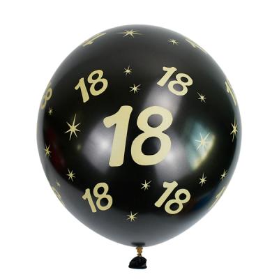 China Waterproof 12 Inch 18 Year Latex Balloon Mixed Color Happy Birthday Balloon Birthday Party Balloon for sale