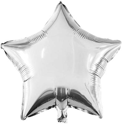 China Waterproof 18 Inch High Quality Silver Star Foil Balloon Party Decoration Happy Birthday Decoration for sale