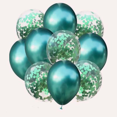 China Fashional Wholesale Hot Sale Confetti Latex Balloon For Birthday Wedding Party Decoration Valentine's Day Decor Supplies Green for sale