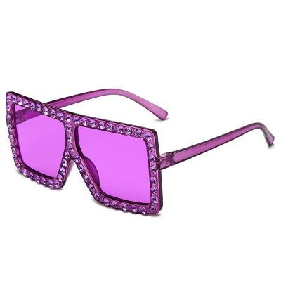 China 10 years experience BADINE DIAMOND Luxury Oversized Square Diamond 2021 women's sunglasses for sale