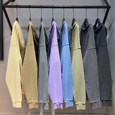 China 2021 380gsm Pullover Cotton Vintage Stone Wash Stylish High Quality QUICK DRY High Quality Heavy Hoodie for sale